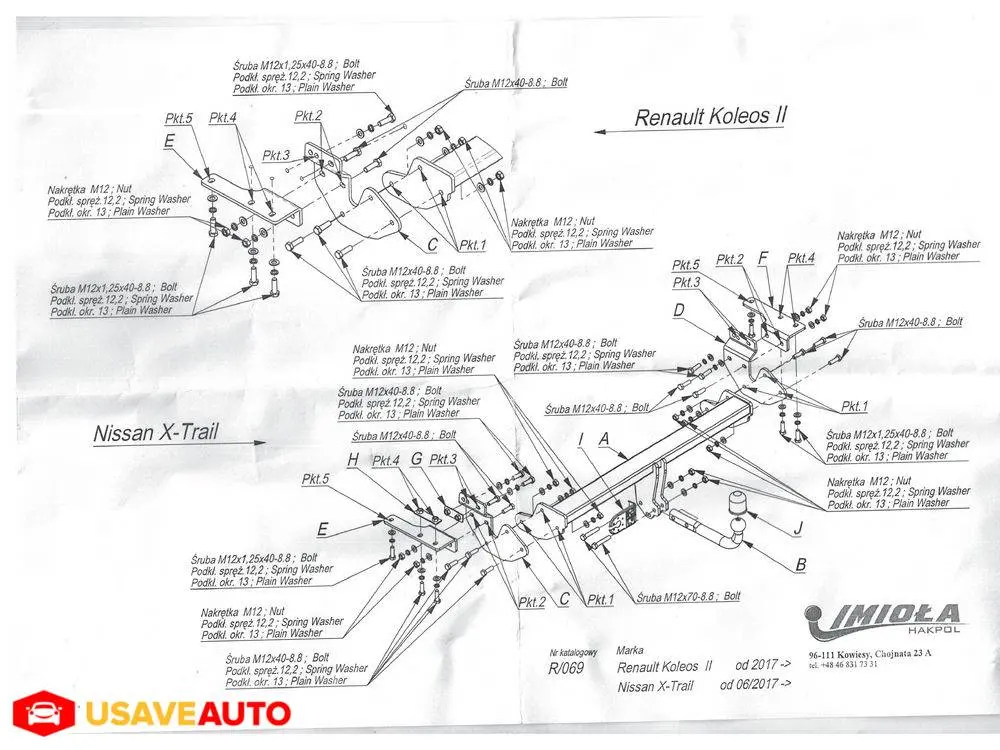 IMIOLA Фаркоп Renault Koleos 2017-, Nissan X-Trail T32 2015- IMIOLA Фаркоп Renault Koleos 2017-, Nissan X-Trail T32 2015-