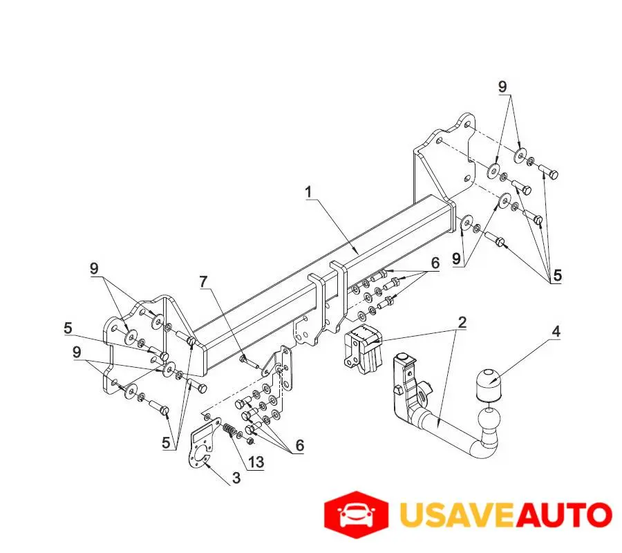 AUTO-HAK Фаркоп AUDI Q7, кроме SQ7 2015-