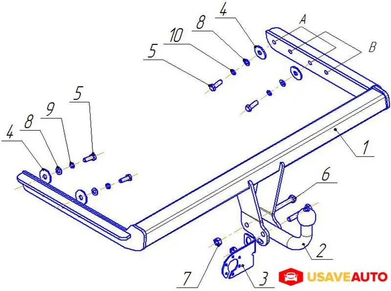 AVTOS Фаркоп Ford Focus I седан/хетчбек 1998-2004